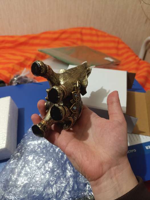 Фотография покупателя товара Фигурка полистоун «Слон в синей попоне с сапфирами», 14×13×6 см, МИКС - Фото 3