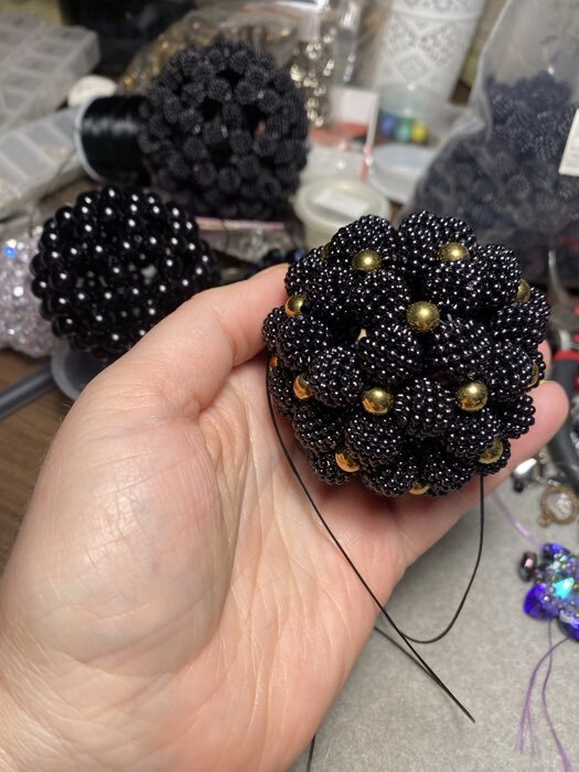 Фотография покупателя товара Бусины «Ежевика», d=12 мм, 500 г, белые - Фото 1