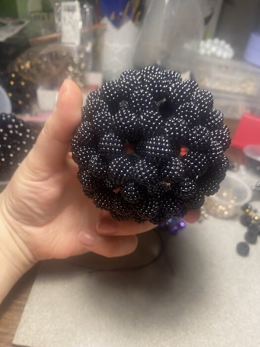 Фотография покупателя товара Бусины «Ежевика», d=12 мм, 500 г, белые - Фото 2