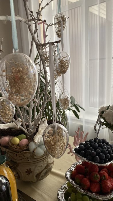 Фотография покупателя товара УЦЕНКА Ёлочный шар заготовка, раздельные части "Яйцо", размер собранного 4,5*4,5*6,3 см - Фото 2