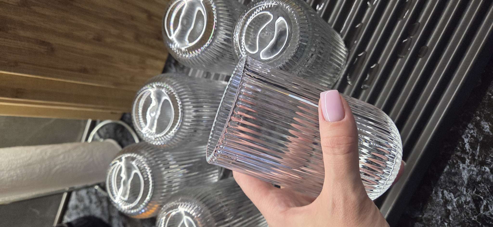 Фотография покупателя товара Стакан Magistro «Грани», 400 мл, 8×13 см, стекло, графитовый - Фото 1