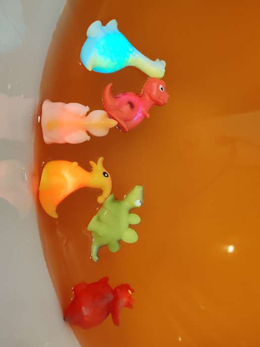 Фотография покупателя товара Игрушки для купания «Диномир», световые эффекты, набор 6 шт. - Фото 1