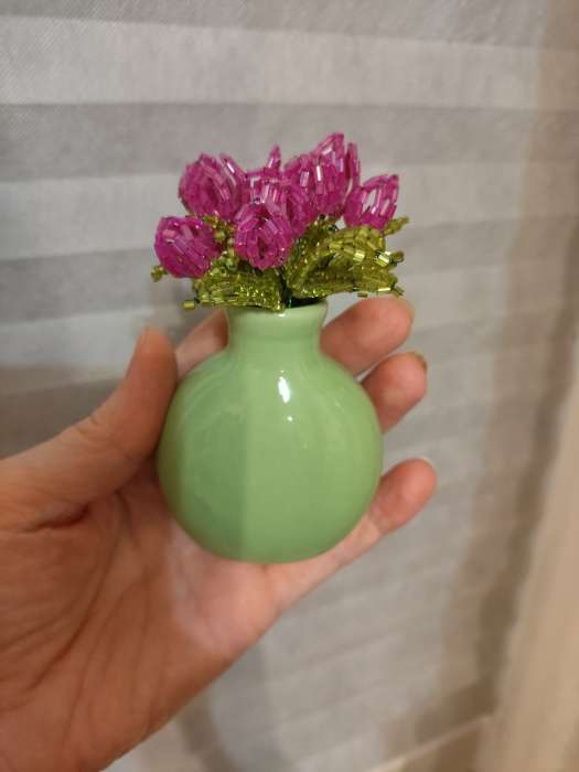 Фотография покупателя товара Ваза для цветов декоративная «Мечтай» с подставкой, 8×7×6 см - Фото 1