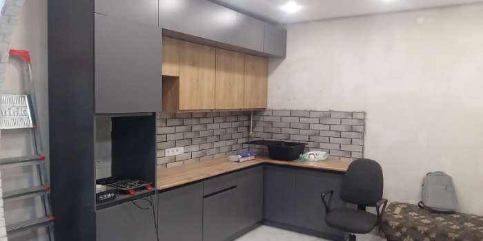 Фотография покупателя товара УЦЕНКА Кухонный гарнитур в потолок 2400 Виктория, Кашемир/Дуб крафт - Фото 138