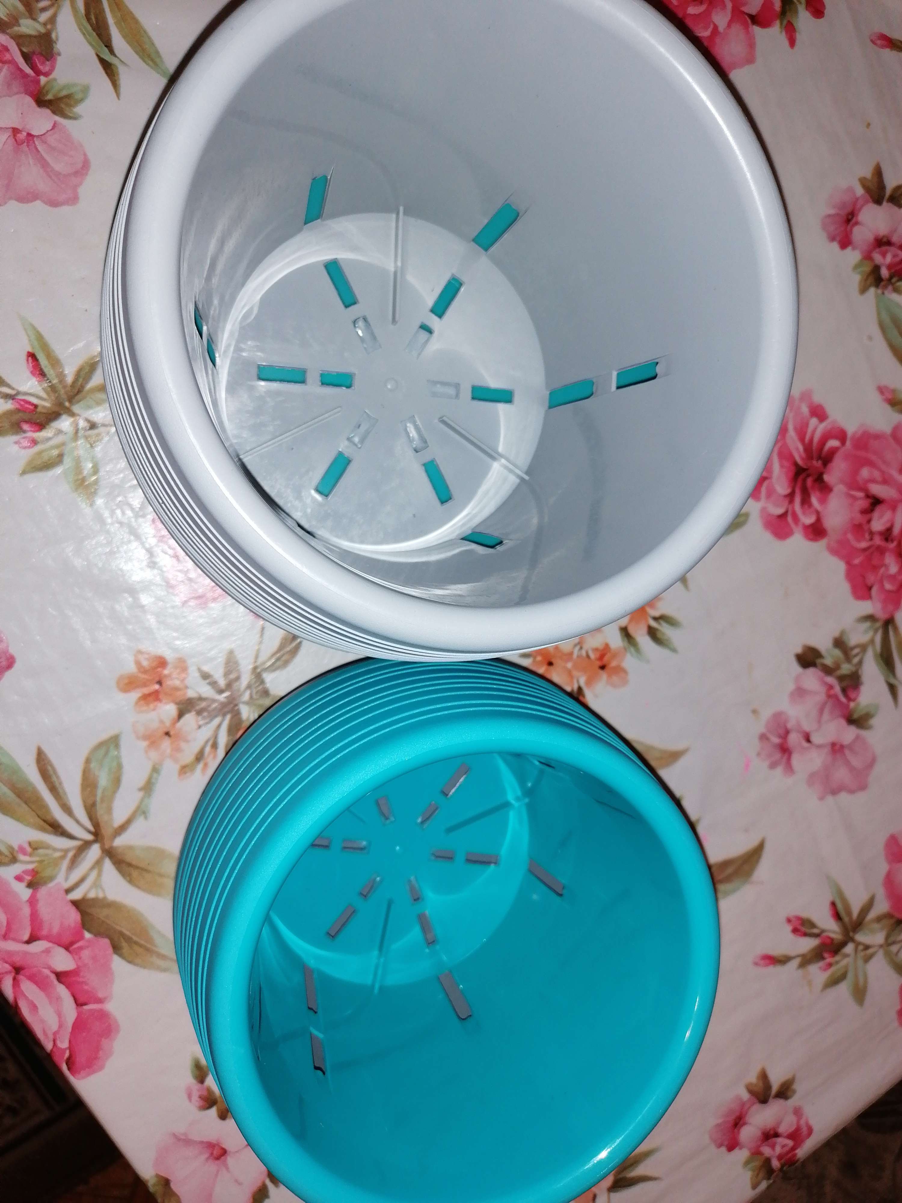 Фотография покупателя товара Горшок для цветов Петропласт «Япония», 1,2 л, цвет бирюзово-серый - Фото 1
