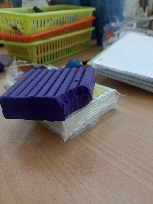 Фотография покупателя товара Пластилин Calligrata «Классический», 250 г, фиолетовый - Фото 1