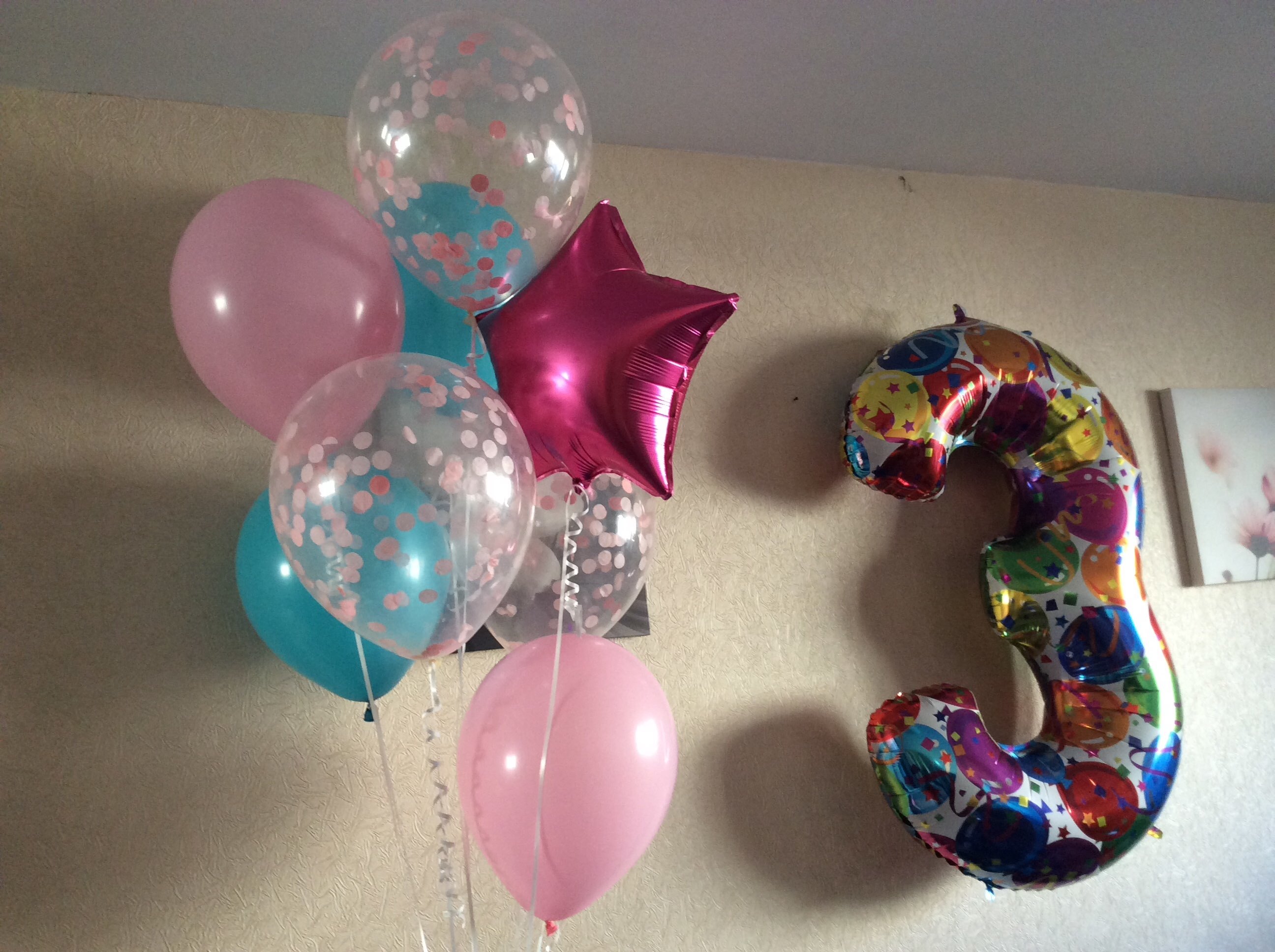 Фотография покупателя товара Набор шаров для украшения праздника "Яркий", латекс, фольга, с конфетти, набор 10 шт. - Фото 2