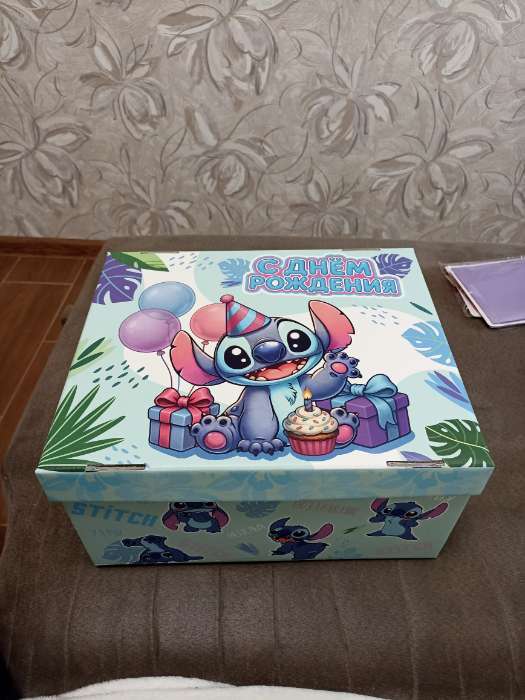 Фотография покупателя товара Коробка подарочная «Поздравляю», Чебурашка, 31×25.5×16 см - Фото 1