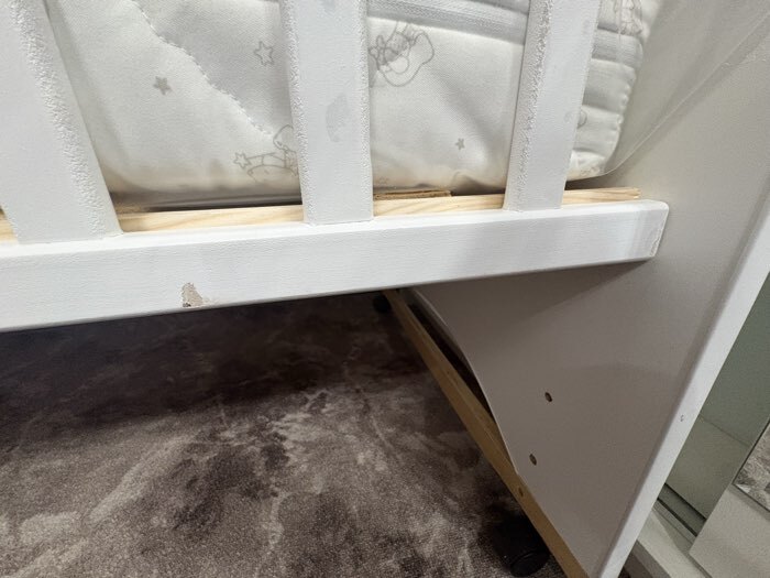 Фотография покупателя товара Кровать детская Love Sleeping, колесо-качалка с маятником, белая, 1200×600 - Фото 8