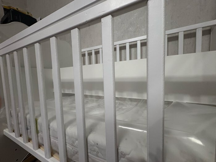 Фотография покупателя товара Кровать детская Love Sleeping, колесо-качалка с маятником, белая, 1200×600 - Фото 7