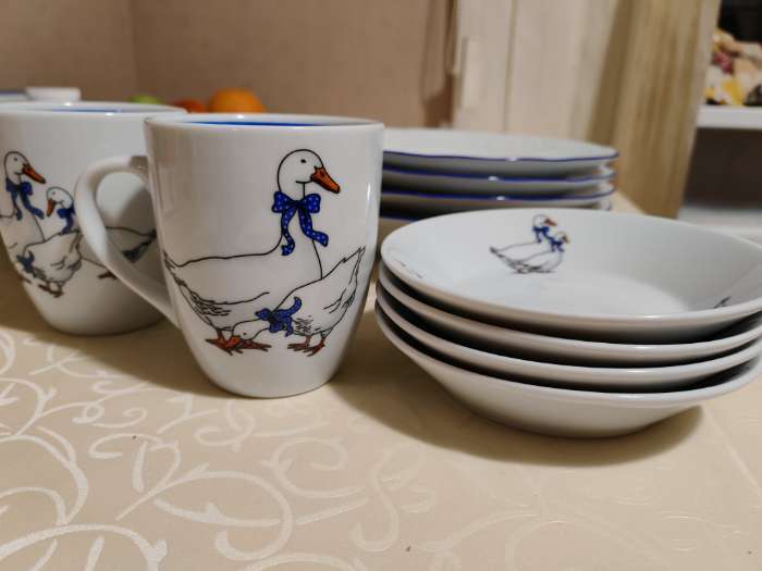 Фотография покупателя товара Кружка Добрушский завод «Гуси», 300 мл, фарфор, белая - Фото 3