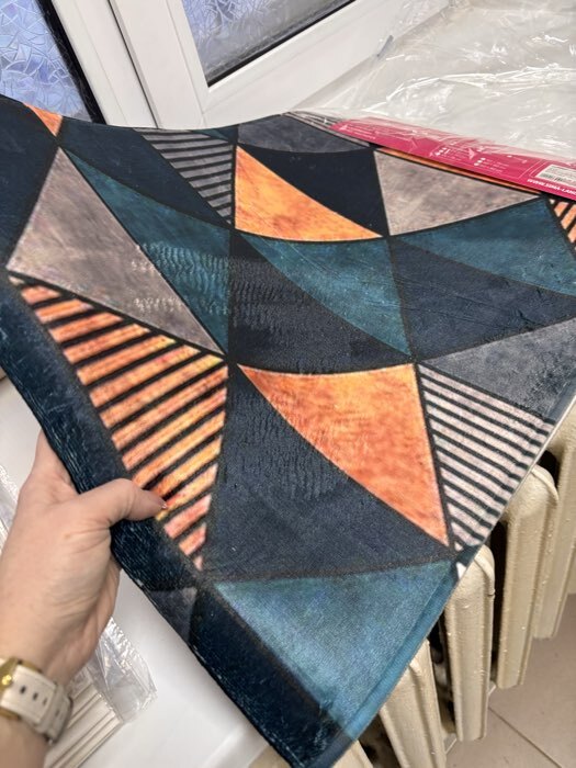 Фотография покупателя товара Коврик для ванной и туалета Доляна «Грэй», 45×120 см - Фото 3