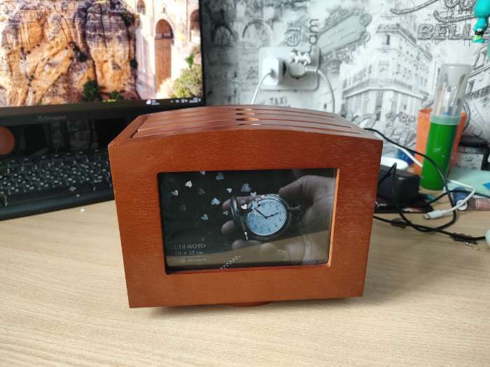 Фотография покупателя товара Фотоархив на 96 фото 10×15 см и 2 фоторамки 9×13 см «Раритет», дерево, 16.5×12×20.3 см - Фото 1