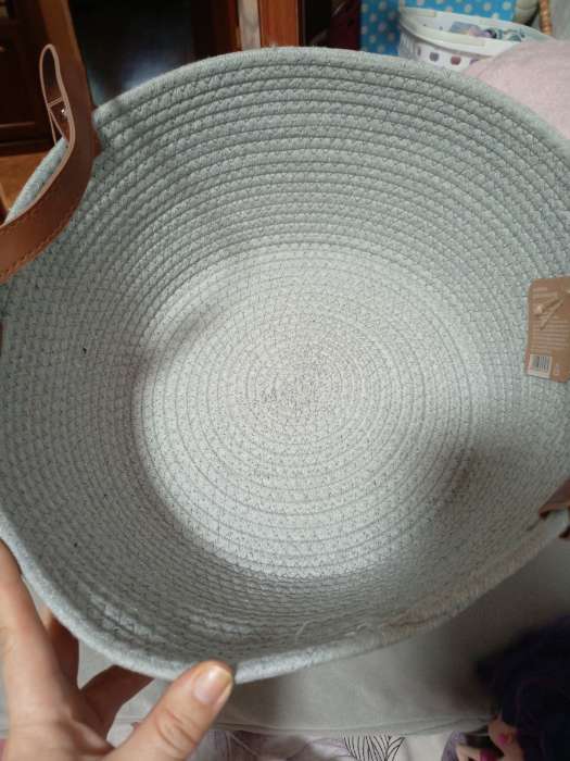 Фотография покупателя товара Корзина для хранения SL Home «Луиза», плетёная, ручной работы, 33×33×16 см, серая - Фото 1