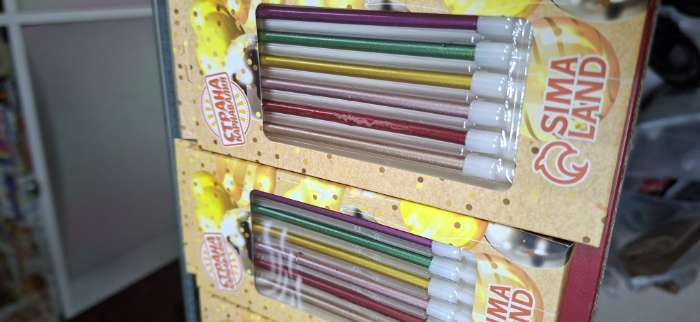 Фотография покупателя товара Свечи в торт коктейльные «Шайн», 6 шт., 10 см, металлик - Фото 13