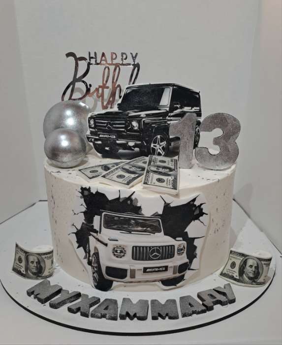 Фотография покупателя товара Топпер для торта «День рождения», серебро - Фото 1