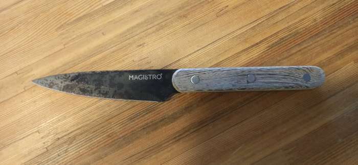 Фотография покупателя товара Нож для овощей кухонный Magistro Dark wood, длина лезвия 10.2 см - Фото 3