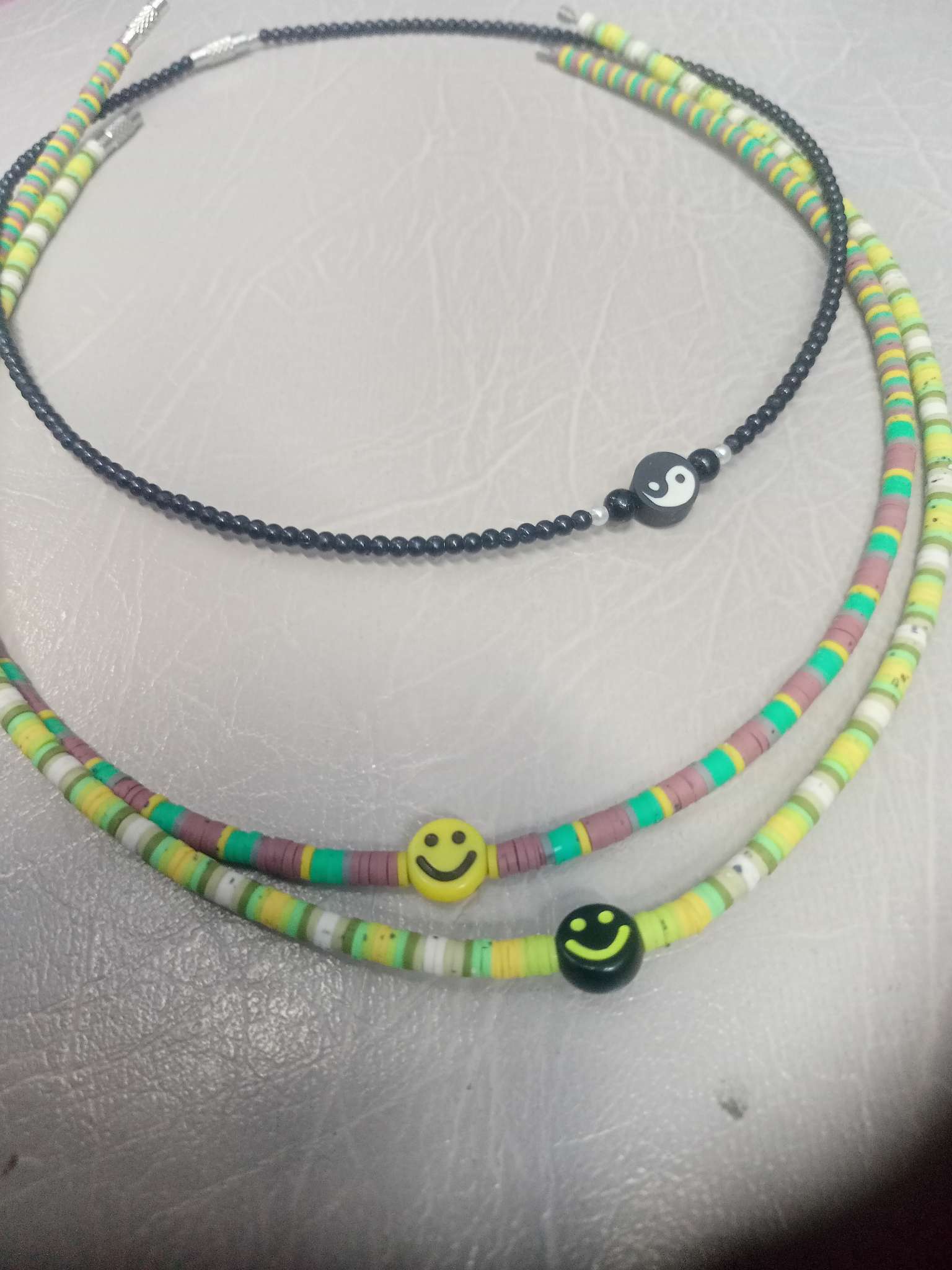 Фотография покупателя товара Основа для колье (чокер) с замком, 1 мм, набор 5 шт., цвет стальной, 45 см - Фото 6