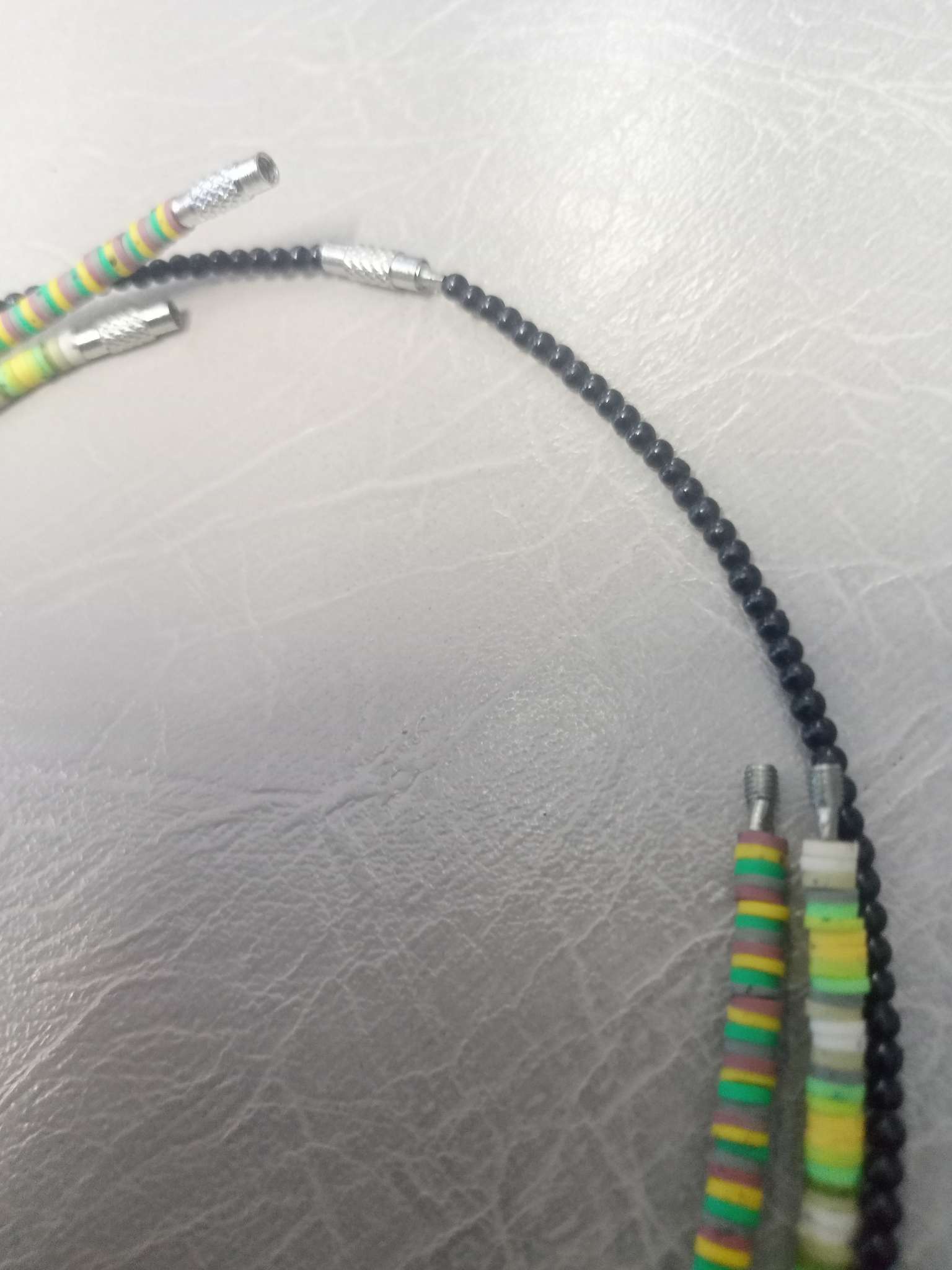 Фотография покупателя товара Основа для колье (чокер) с замком, 1 мм, набор 5 шт., цвет стальной, 45 см - Фото 7