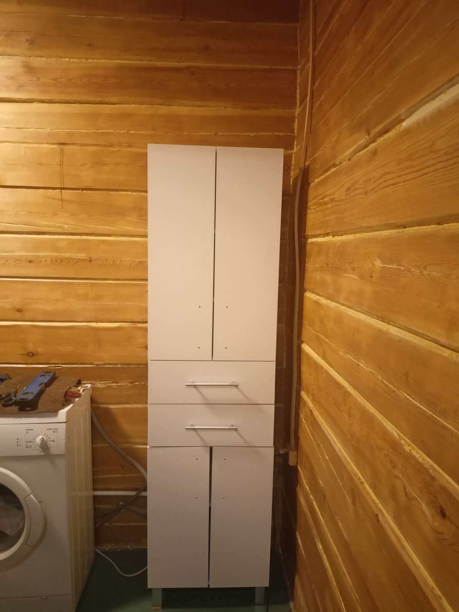 Фотография покупателя товара Шкаф – пенал для ванной комнаты «Пронто», 2 ящика, 500×330×1850 мм, цвет белый - Фото 10