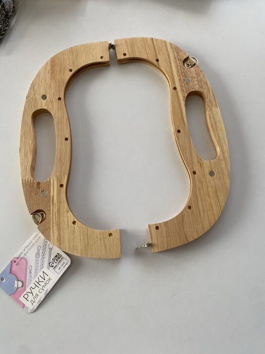 Фотография покупателя товара Ручка-фермуар для сумки, деревянная, на магнитах, с креплением, 27×12×2.5 см, бежевая - Фото 3