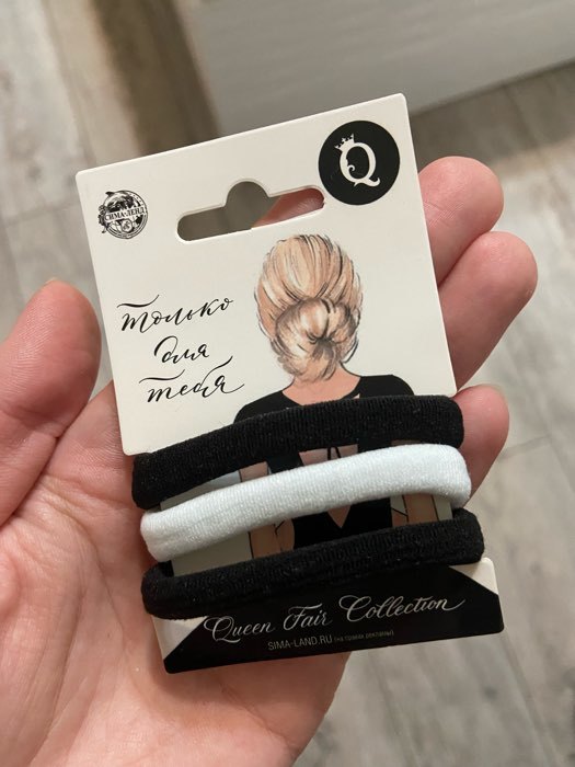 Фотография покупателя товара Резинка для волос "Трио" (набор 3 шт) классика, 5,5 см, чёрно-белый - Фото 1