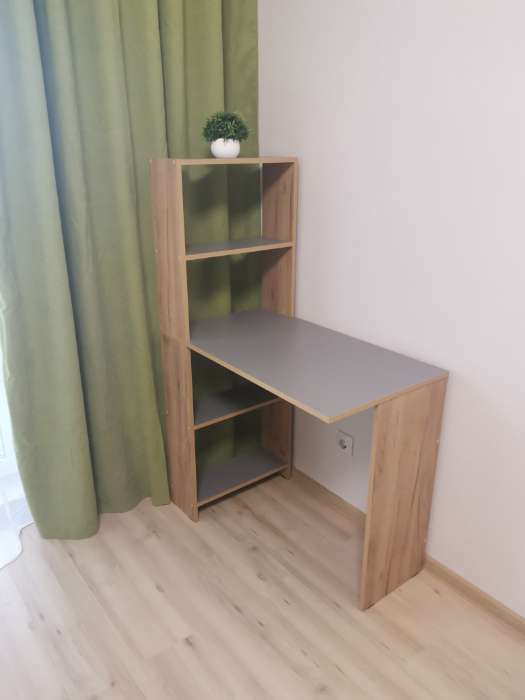 Фотография покупателя товара Стол письменный «Лайт», со стеллажом, 900×500×1347 мм, цвет дуб золотой крафт/серый шифер - Фото 1