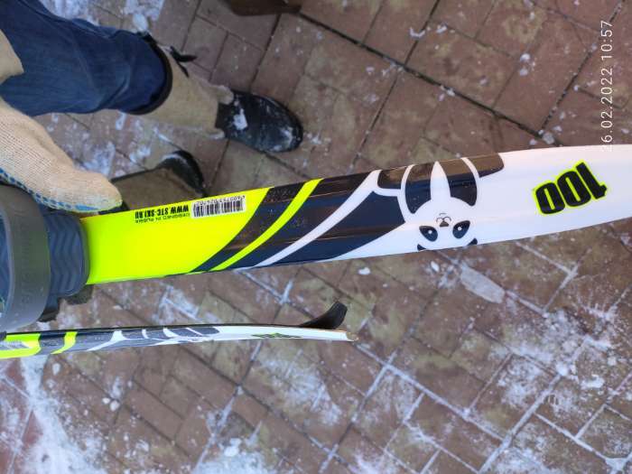 Фотография покупателя товара Лыжи пластиковые, 100 см, с насечкой, цвета МИКС