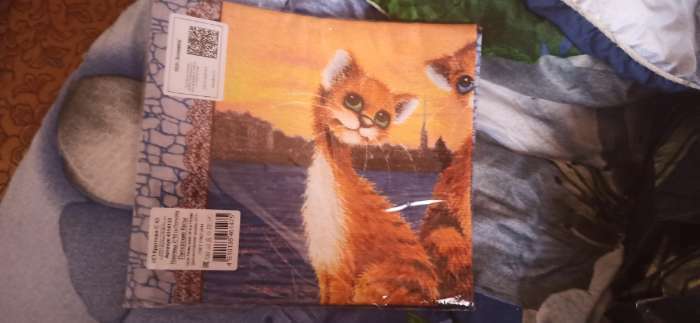 Фотография покупателя товара Полотенце Питерские коты 45х60см, рогожка 170г/м, хл100% - Фото 1