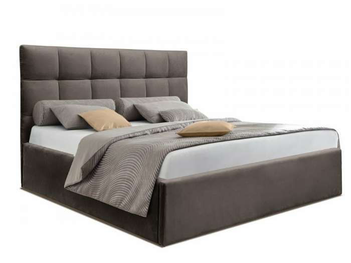 Фотография покупателя товара Кровать двуспальная «Фрейм КЛЕТКА», спальное место 1400×2000 мм, ткань вивальди 14, цвет светло – серый - Фото 1