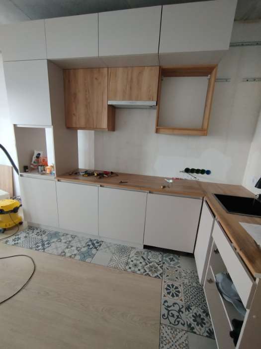 Фотография покупателя товара УЦЕНКА Кухонный гарнитур в потолок 2400 Виктория, Кашемир/Дуб крафт - Фото 129