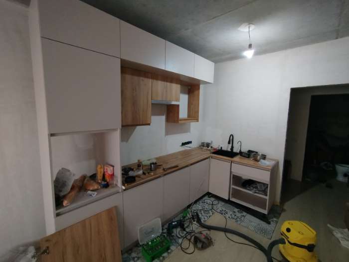 Фотография покупателя товара УЦЕНКА Кухонный гарнитур в потолок 2400 Виктория, Кашемир/Дуб крафт - Фото 128