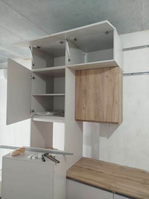 Фотография покупателя товара УЦЕНКА Кухонный гарнитур в потолок 2400 Виктория, Кашемир/Дуб крафт - Фото 137