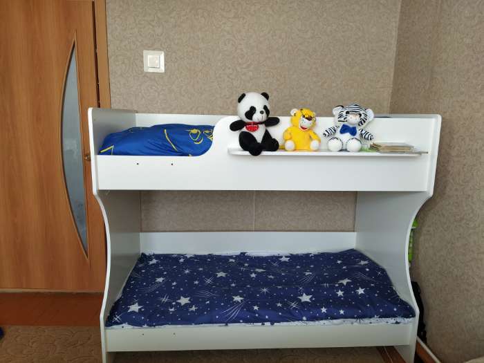 Фотография покупателя товара Кровать двухъярусная Polini kids Dream 1500, цвет белый - Фото 5