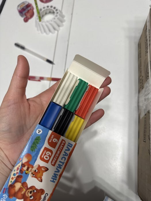 Фотография покупателя товара Пластилин Calligrata «Классический», 6 цветов, 120 г - Фото 2