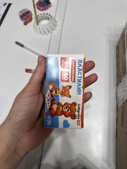 Фотография покупателя товара Пластилин Calligrata «Классический», 6 цветов, 120 г - Фото 1