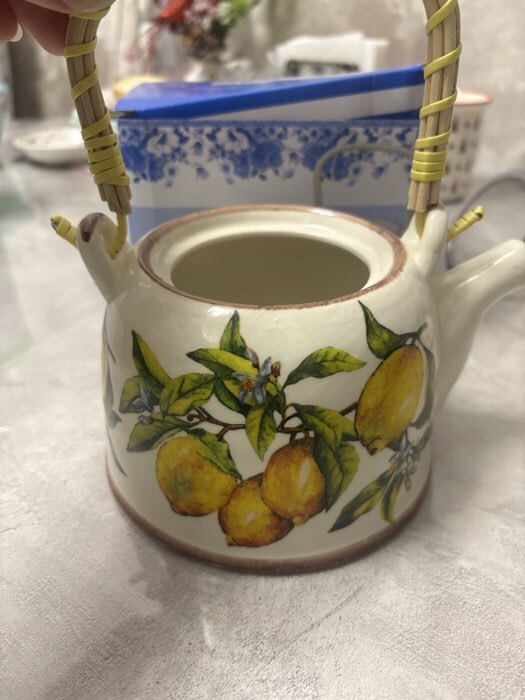 Фотография покупателя товара Чайник заварочный «Деревня», металлическое сито, 900 мл, керамика, белый - Фото 1