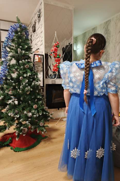 Фотография покупателя товара Лоскут органзы, с рисунком снежинки, 100×150 см - Фото 1