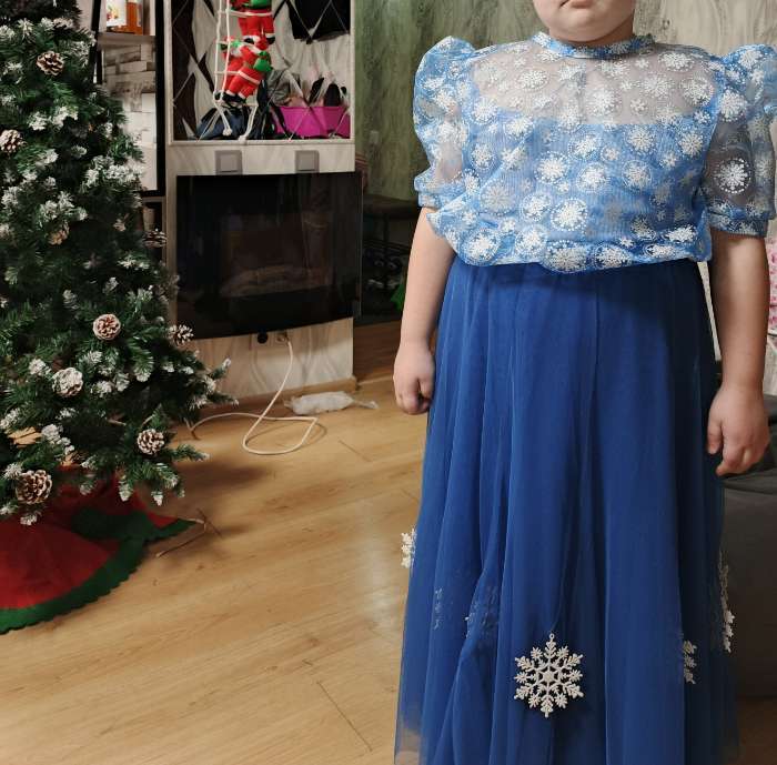 Фотография покупателя товара Лоскут органзы, с рисунком снежинки, 100×150 см - Фото 2