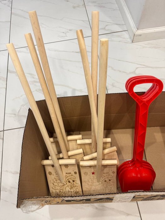 Фотография покупателя товара Лопата детская, 50 см, МИКС - Фото 1