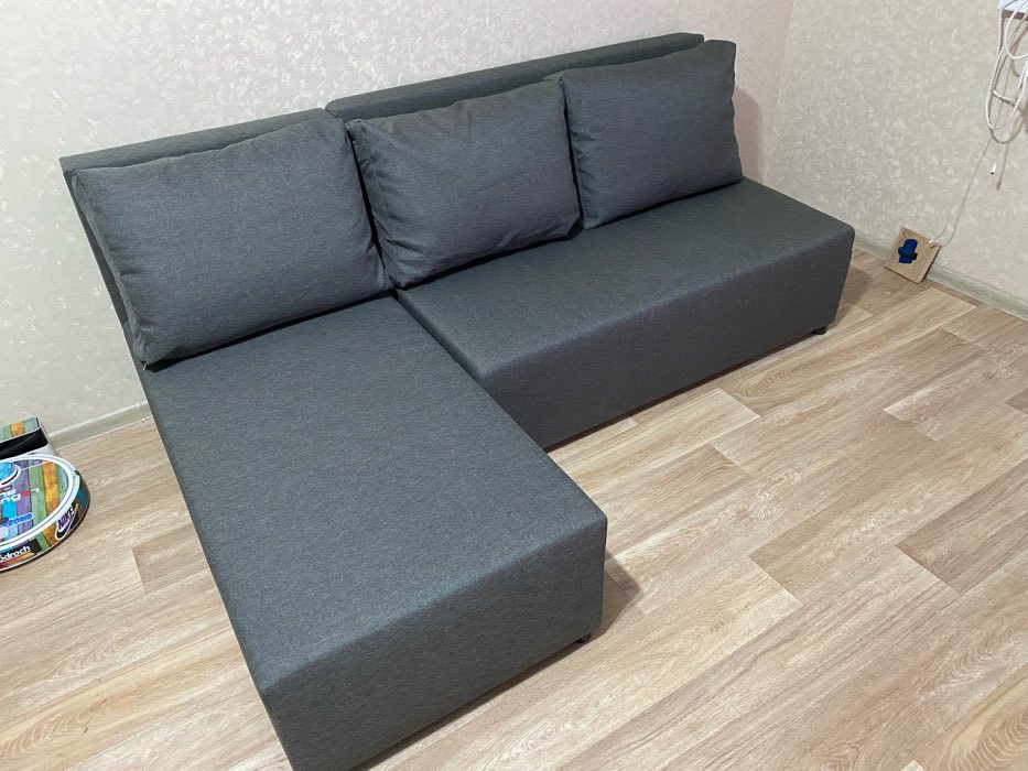 Фотография покупателя товара Угловой диван «Алиса», еврокнижка, рогожка savana/arben, цвет grey