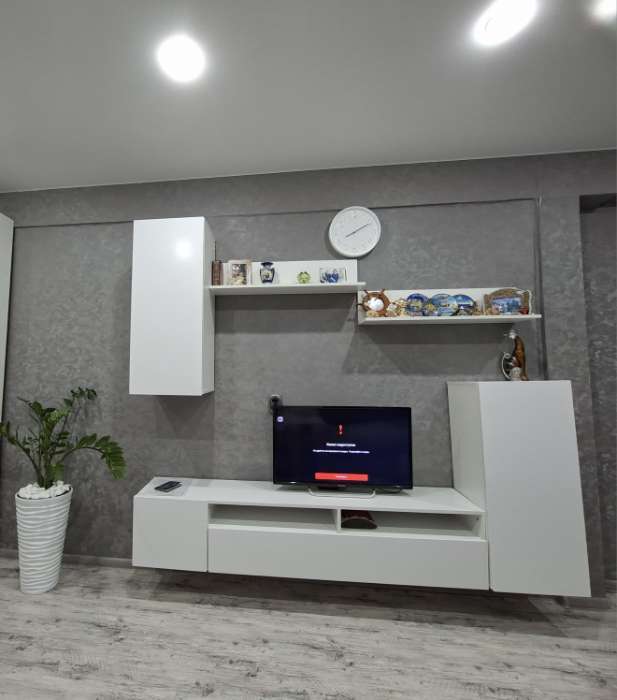 Фотография покупателя товара Гостиная «Лира», 2130×1680×350 мм, цвет Белый/ Белый глянец МДФ - Фото 6