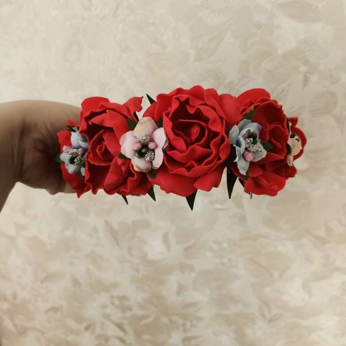 Фотография покупателя товара Букет "Объёмный цветок" 7 цветков, красный - Фото 7