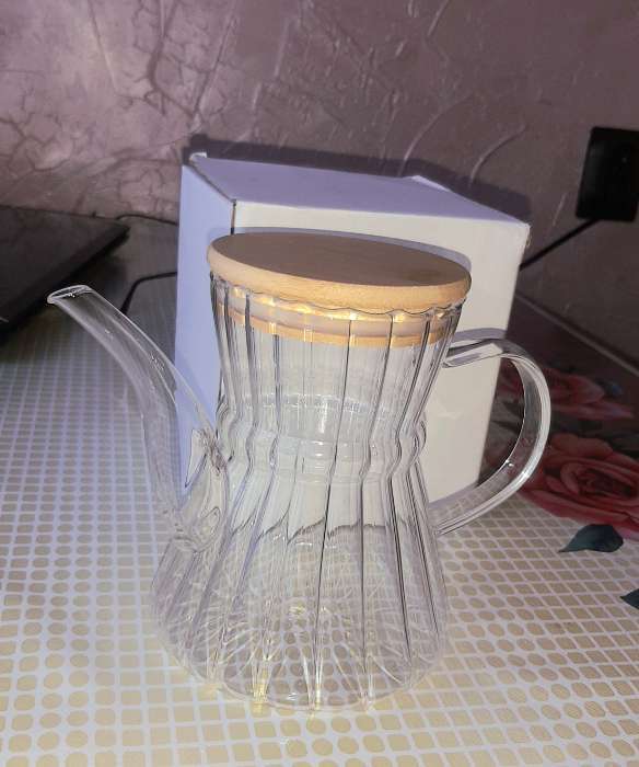 Фотография покупателя товара Чайник стеклянный заварочный с бамбуковой крышкой «Эко. Восток», 600 мл, 18×11,5×14 см, без сита - Фото 3