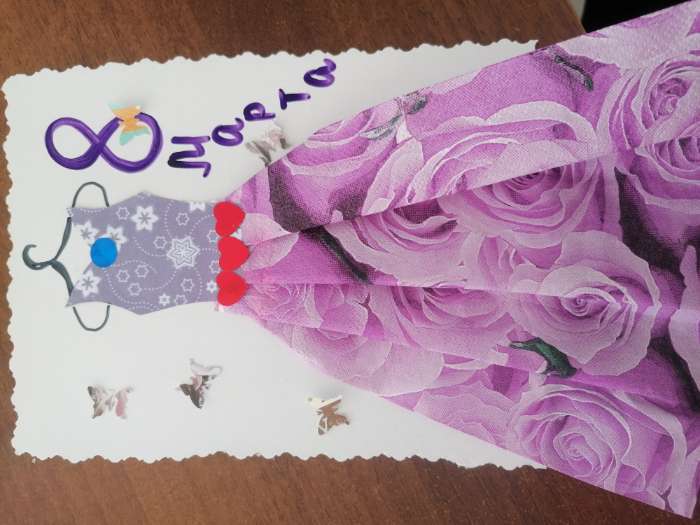 Фотография покупателя товара Салфетки бумажные «Розы», 33×33 см, набор 20 шт., цвет сиреневый