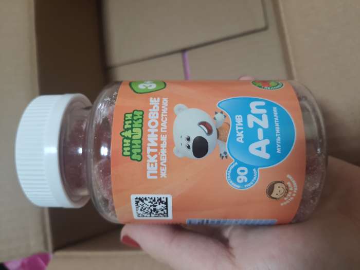 Фотография покупателя товара Актив мультивитамин «Ми-Ми-Мишки» со вкусом яблока и клубники, развитие и рост детского организма, 90 жевательных пастилок - Фото 1