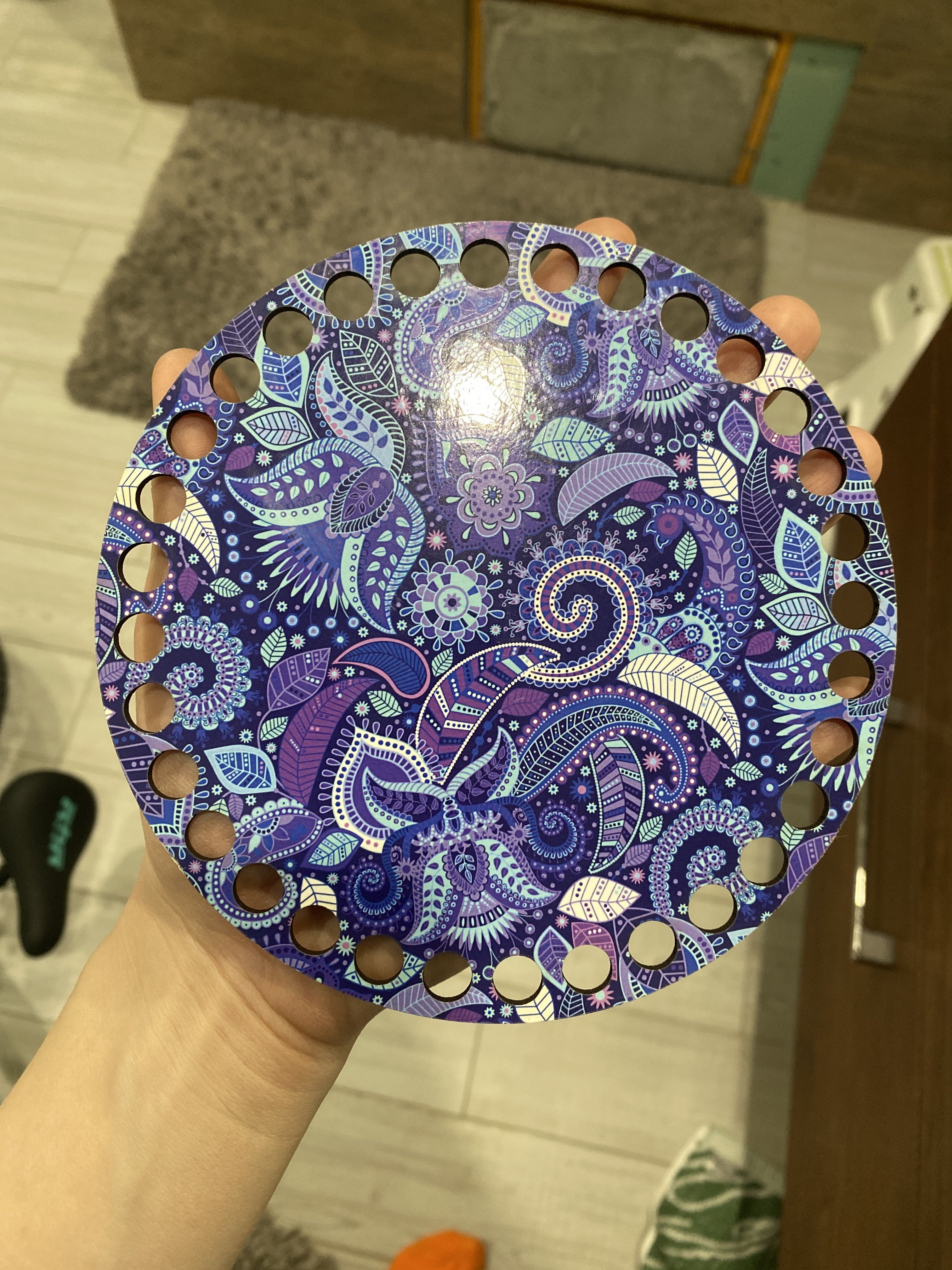 Фотография покупателя товара Заготовка для вязания "Круг Ночь морского дна", донышко ДВП, размер 15 см - Фото 1