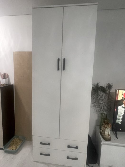 Фотография покупателя товара Шкаф прямой двухстворчатый «Дуэт», 2 ящика, 800×480×2200 мм, цвет белый - Фото 132