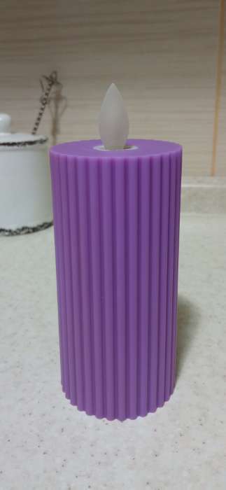 Фотография покупателя товара Светодиодная свеча, ночник LED RISALUX «Уют», 3×ААА, сиреневый, 7.5×7.5×12.5 см - Фото 1