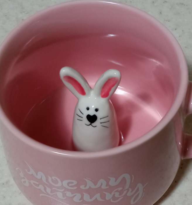 Фотография покупателя товара Кружка Доляна «Котик», 360 мл, керамика, белая, бирюзовая - Фото 3